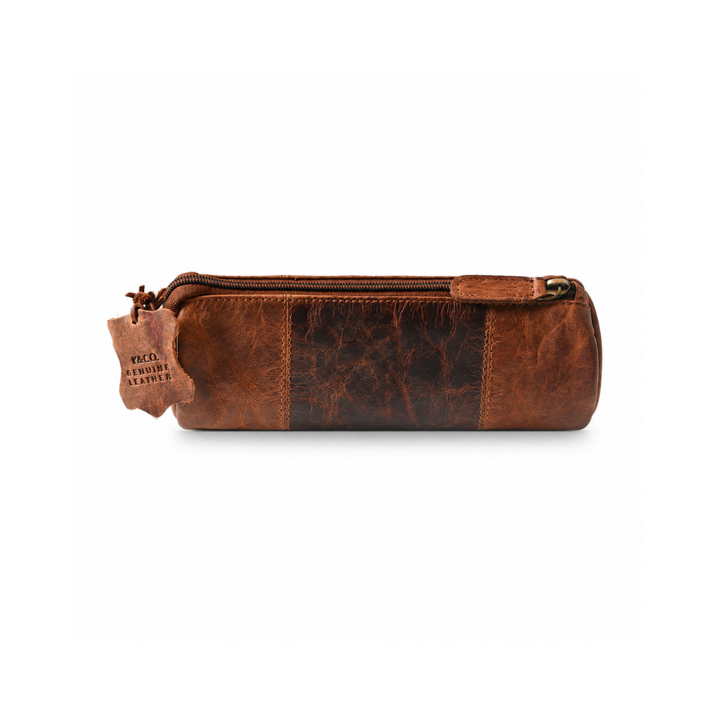 K&Co. Genuine Leather Cylinder Bag - COGNAC
